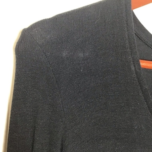 ATM Modal Rib Long Sleeve V Neck Tee in Black Size Large. - Picture 4 of 6